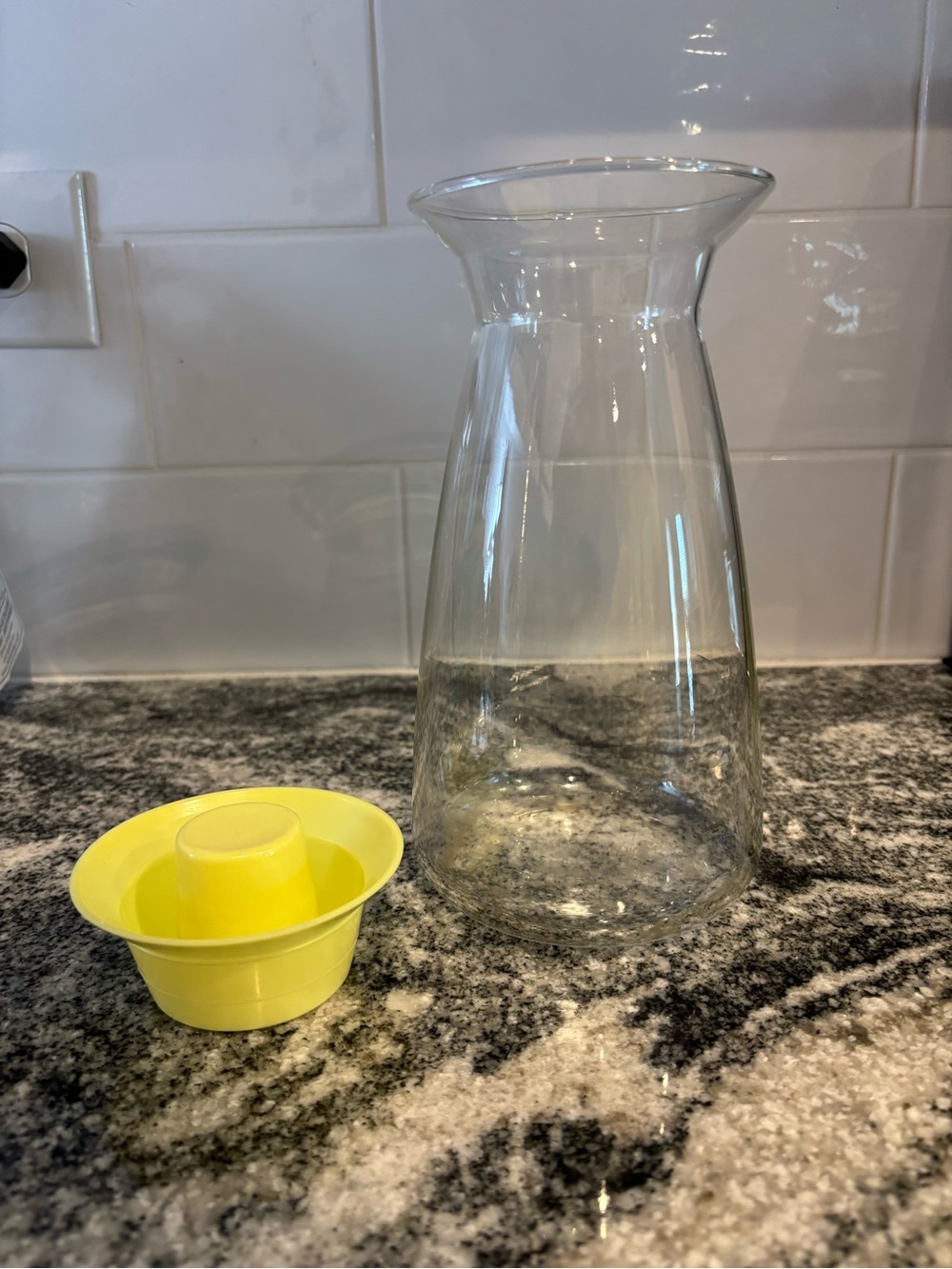 Vintage Pitcher with Yellow Silicone Lid